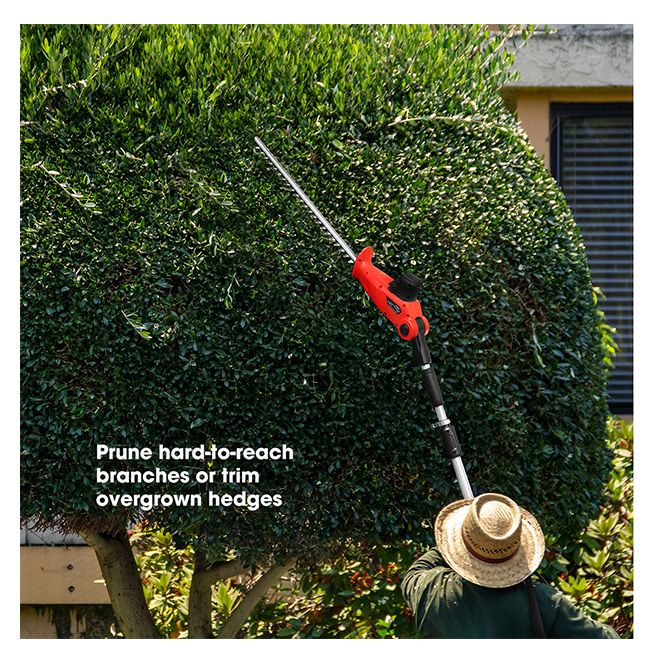 Pole Hedge Trimmer Cordless Electric Extendable Long Reach Rechargeable