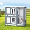 i.Pet Rabbit Hutch Chicken Coop 98cm x 45cm x 92cm Chicken Coop Large Wooden House Run Cage Outdoor