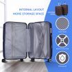 Luggage Set 3 PCS Carry On Suitcase PP Travel Lightweight Rolling Hard TSA Lock Spinner Wheels Aluminium Trolley Double Zipper Royal Blue