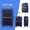 Luggage Set 3 PCS Carry On Suitcase PP Travel Lightweight Rolling Hard TSA Lock Spinner Wheels Aluminium Trolley Double Zipper Royal Blue