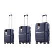 Luggage Set 3 PCS Carry On Suitcase PP Travel Lightweight Rolling Hard TSA Lock Spinner Wheels Aluminium Trolley Double Zipper Royal Blue