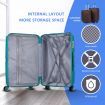 Carry On Luggage Set PP Travel Suitcase 3 PCS Hard Lightweight Rolling Aluminium Trolley Spinner Wheels TSA Lock Double Zipper Glossy Dark Green
