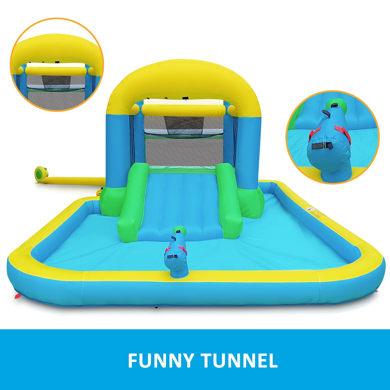 Inflatable Water Park World Jumping Castle Trampoline Toy Bouncer Slide Pool Splash Game Blow Up