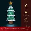 180cm Christmas Tree Decoration LED Strip Light Home Display Xmas Outdoor Holiday Ornaments Folding 3 Tiers 8 Flickering Effects Star Topper