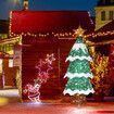 180cm Christmas Tree Decoration LED Strip Light Home Display Xmas Outdoor Holiday Ornaments Folding 3 Tiers 8 Flickering Effects Star Topper