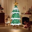 180cm Christmas Tree Decoration LED Strip Light Home Display Xmas Outdoor Holiday Ornaments Folding 3 Tiers 8 Flickering Effects Star Topper