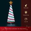 180cm Ribbon Christmas Tree Light Decoration LED Strip Ornaments Xmas Home Outdoor Display Folding Star Topper 8 Flickering Effects