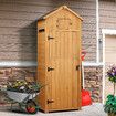 Garden Shed Outdoor Storage Box Wooden Tools Backyard Sheds Solid Locker Cabinet with 5 Hooks 77 x 54 x 179cm