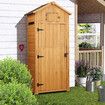 Garden Shed Outdoor Storage Box Wooden Tools Backyard Sheds Solid Locker Cabinet with 5 Hooks 77 x 54 x 179cm