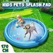 Sprinkler Water Mat Play Toy Beach Pool Kids Game Centre Pad Splash Spray Lawn Garden Backyard Outdoor 170cm