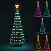 180cm Christmas Tree With RGB LED Light Xmas Spruce Artificial Holiday Decor Ornament Indoor Remote Control 18 Lighting Modes 