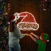 Christmas Light Decor Santa Hat LED Strip Rope Xmas Holiday Ornament Outdoor Indoor 80x60cm