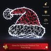 Christmas Light Decor Santa Hat LED Strip Rope Xmas Holiday Ornament Outdoor Indoor 80x60cm