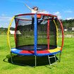 Genki 8ft Trampoline Kids Rebounder Bounce Jumping Round With Enclosure Basketball Hoop Ladder Indoor Outdoor