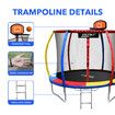 Genki 8ft Trampoline Kids Rebounder Bounce Jumping Round With Enclosure Basketball Hoop Ladder Indoor Outdoor