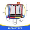 Genki 8ft Trampoline Kids Rebounder Bounce Jumping Round With Enclosure Basketball Hoop Ladder Indoor Outdoor