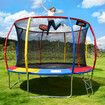 Genki 12ft Trampoline Kids Jumping Bounce Rebounder with Basketball Hoop Ladder Enclosure Indoor Outdoor Round