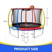 Genki 12ft Trampoline Kids Jumping Bounce Rebounder with Basketball Hoop Ladder Enclosure Indoor Outdoor Round