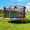 Genki 14ft Trampoline Rebounder Kids with Basketball Hoop Ladder Enclosure Jumping Bounce Outdoor Indoor Round