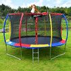 Genki 14ft Trampoline Rebounder Kids with Basketball Hoop Ladder Enclosure Jumping Bounce Outdoor Indoor Round