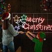 Solight Merry Christmas Light Xmas LED Rope Strip Decoration Holiday Ornament Indoor Outdoor IP65 130x60cm XL Size