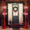 Christmas LED Street Light Snowing Post Xmas Decoration Ornaments Lamp Lantern Music Indoor Outdoor 180CM