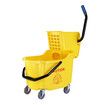 Commercial Mop Bucket Wringer Side Press Home Cleaning Cart Squeezer Combo Hotel All-In-One Heavy-Duty Wheels Yellow 32L