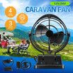 12V 24V Caravan Fan Camper Camping Trailer RV Boat Gimbal Design 360 Degree Campervan Motorhome with Remote Control Black