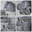 Outdoor Solar Water Fountain Garden Features 4 Tier LED Bird Bath Indoor Rechargeable Panel 