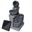 Outdoor Solar Water Fountain Garden Features 4 Tier LED Bird Bath Indoor Rechargeable Panel 