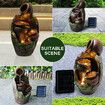 Garden Fountain Solar Water Features Outdoor LED Waterfall Indoor Patio Backyard Battery Panel 4 Tier