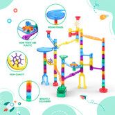 95 PCS Marble Run Track Construction Glass Marble Maze Building Toy Educational STEM DIY Toy Kit For Kids