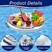 Pool Drink PVC Holder Floats Inflatable Floating  8 holes Tray for Food and Drinks Beer Wine Fun Drink