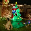 Christmas Tree Santa Claus Climbing Xmax Dog Decor Inflatable Decoration Holiday Light Ornament Blow Up Outdoor Party Garden Built In LED 184cm