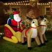 Christmas Santa Claus Sleigh Reindeer Decor Inflatable Decoration Xmas Light Holiday Ornament Blow Up Outdoor Built In LED 220cm