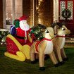 Christmas Santa Claus Sleigh Reindeer Decor Inflatable Decoration Xmas Light Holiday Ornament Blow Up Outdoor Built In LED 220cm