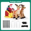 Christmas Santa Claus Sleigh Reindeer Decor Inflatable Decoration Xmas Light Holiday Ornament Blow Up Outdoor Built In LED 220cm