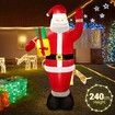 Christmas Santa Claus Decor Inflatable Decoration Xmas Light Holiday Ornament Blow Up Outdoor Indoor Garden Party Yard Built In LED 240cm