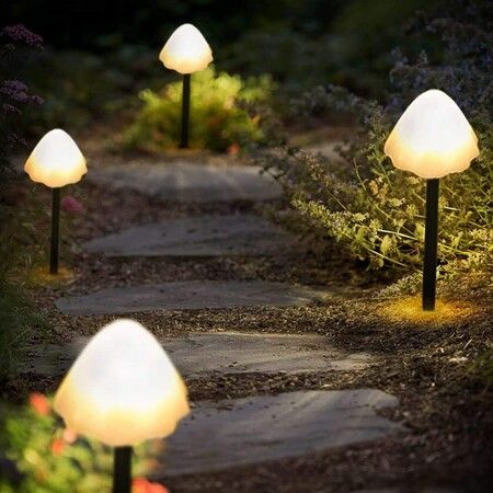 Outdoor Solar Garden Lights, 5M 12 Mini Solar Mushroom Lights for Yard Patio (Warm White)