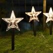 Christmas Pathway Solar Lights Decorative Garden Display LED Light 5 Pieces Warm Lights (Stars)