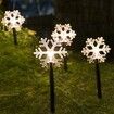 Christmas Pathway Solar Lights Decorative Garden Display LED Light 5 Pieces Warm Lights (Snowflakes)