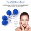 4 Pieces Glass Cupping Set Silicone Massage Vacuum Suction Cups for Body Face Leg Arm Back Shoulder Muscle(Blue)