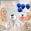 4 Pieces Glass Cupping Set Silicone Massage Vacuum Suction Cups for Body Face Leg Arm Back Shoulder Muscle(Blue)