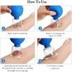 4 Pieces Glass Cupping Set Silicone Massage Vacuum Suction Cups for Body Face Leg Arm Back Shoulder Muscle(Blue)