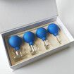 4 Pieces Glass Cupping Set Silicone Massage Vacuum Suction Cups for Body Face Leg Arm Back Shoulder Muscle(Blue)