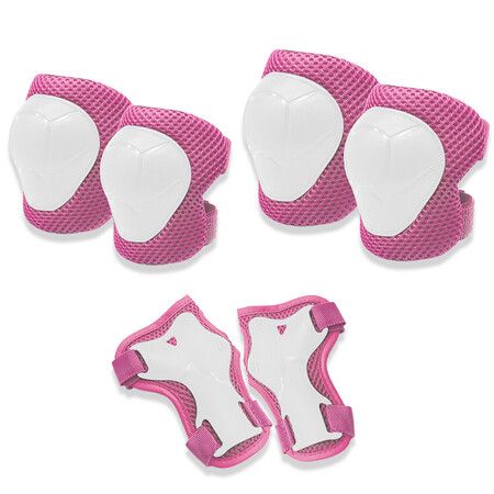 6 PCS Kids Protective Gear Set Knee Pads for Kids Toddler with Wrist Guards 3 in 1 for Skating Cycling Bike Rollerblading Scooter?Pink)