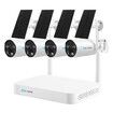 Wifi Security Cameras 4 Set Wireless CCTV Home Spy Surveillance System Outdoor With 8CH NVR Solar Panel Battery