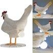 3D Chicken Statues Egg Lamp, Chicken Egg Night Light Table Lamp, Resin ,  Chicken Egg Look  LED Lamp, White