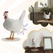 3D Chicken Statues Egg Lamp, Chicken Egg Night Light Table Lamp, Resin ,  Chicken Egg Look  LED Lamp, White