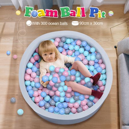 Foam Ball Pit Toy Pool Childrens Softplay Playpen Fence Play Area Activity Centre Babyroom Decoration 300pcs Ocean Balls Indoor Outdoor 